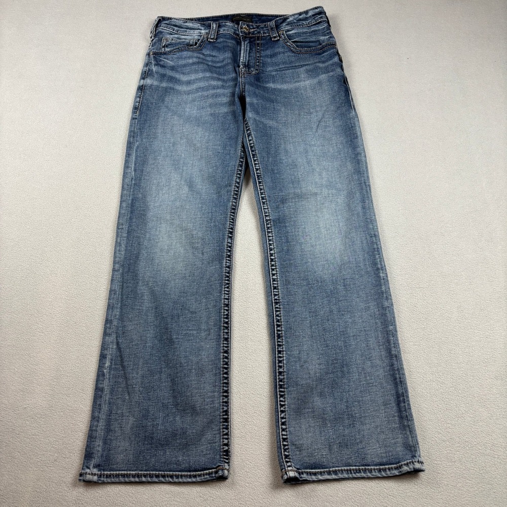 Silver Jeans Co Gordie Mens Loose Fit Straight Leg 30x30 Blue Denim Jeans